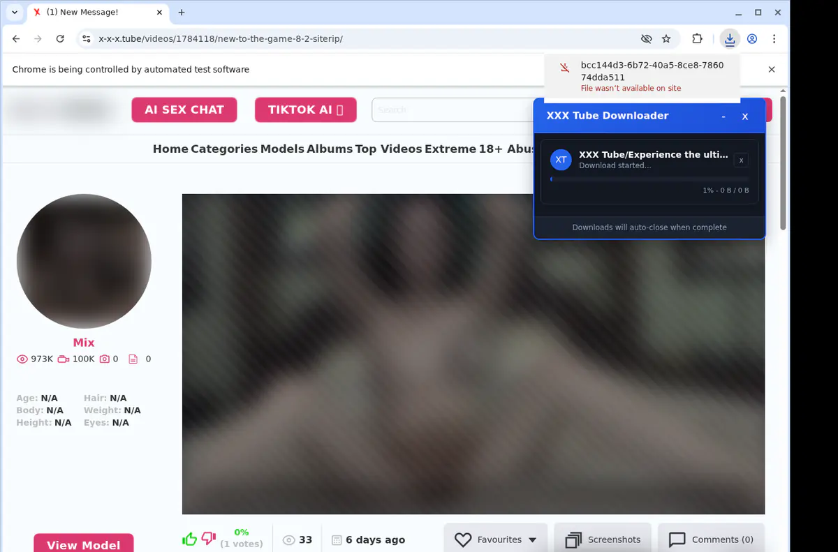 Xxxtube Video Downloader browser extension screenshot 2