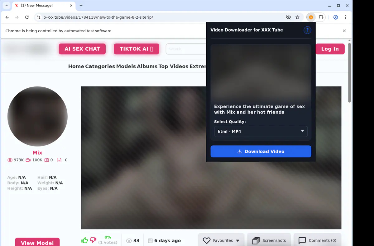 Xxxtube Video Downloader browser extension screenshot 3