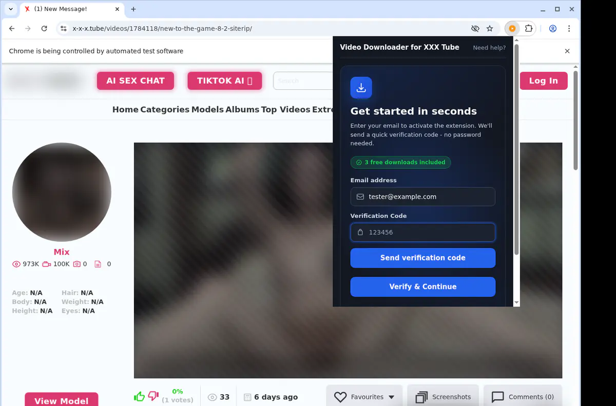 Xxxtube Video Downloader browser extension screenshot 4